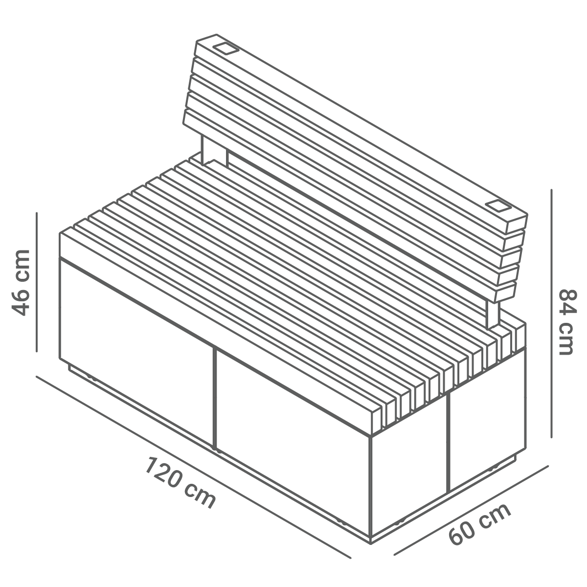 Quadro benk 02.076.1 | dimensjoner